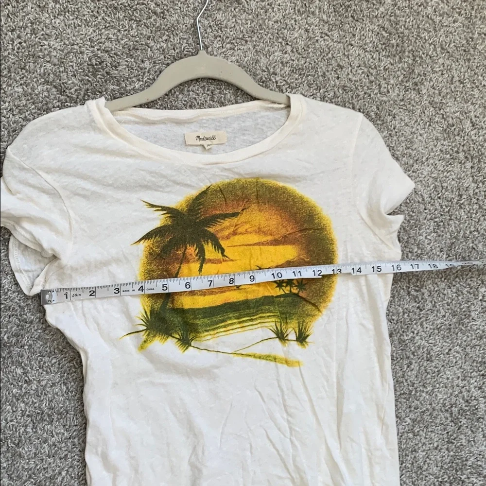 Madewell Beach Graphic White Short Sleeve Shirt Size Small - Picture 6 of 6